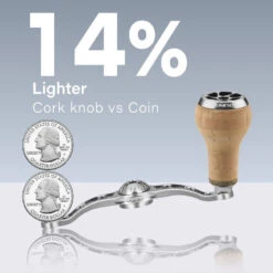 Gomexus 120mm Aluminium Handle With 27mm Cork Knob -Ausgewählte Geschäfte Für Angelausrüstung BS120HCA27TBKr 3